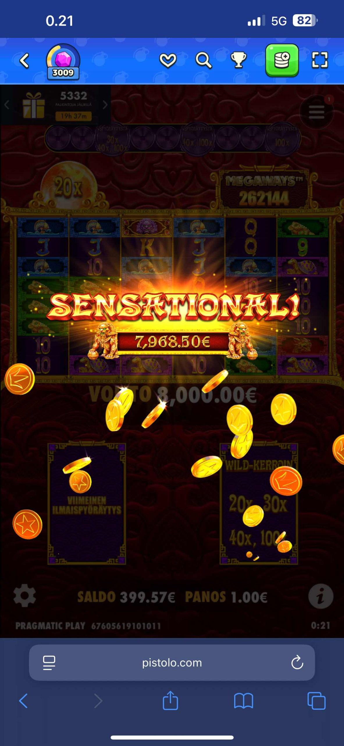 Big wins screenshot