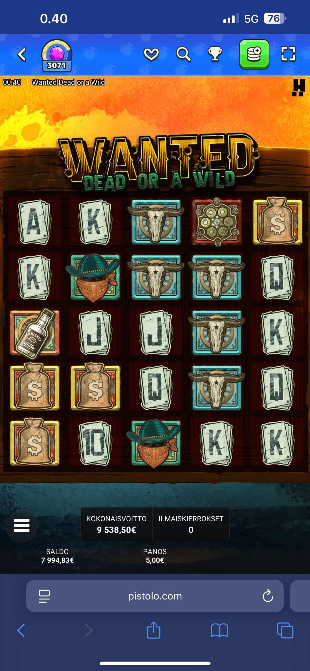 Big wins screenshot