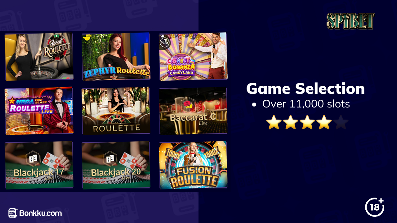 game selection at spybet