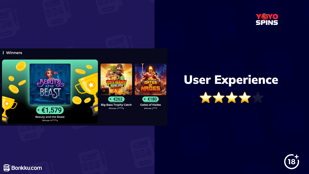 user experience at yoyo spins casino