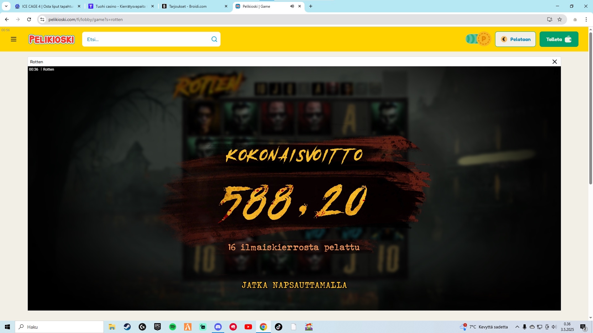 Big wins screenshot