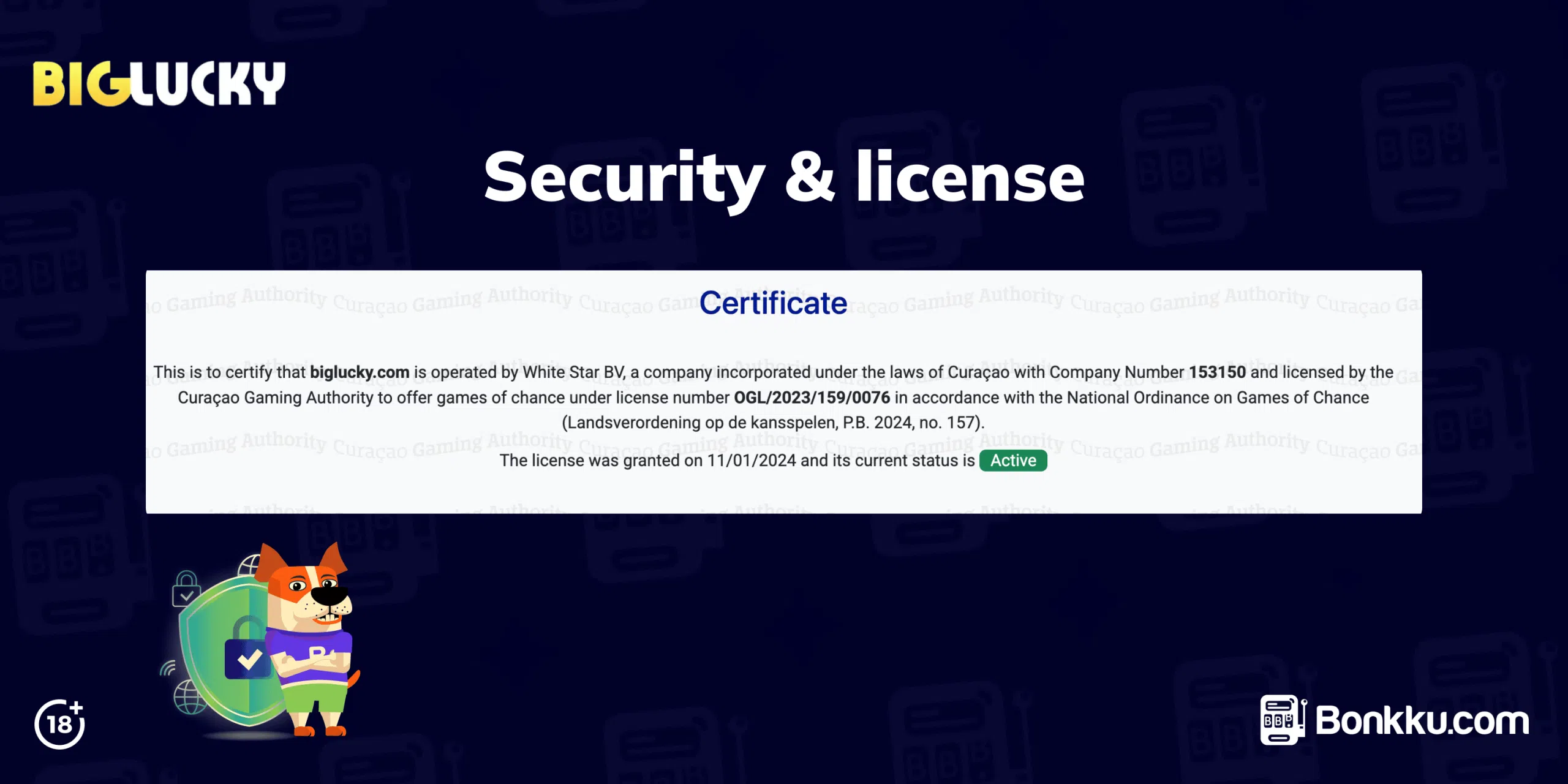 big lucky casino license