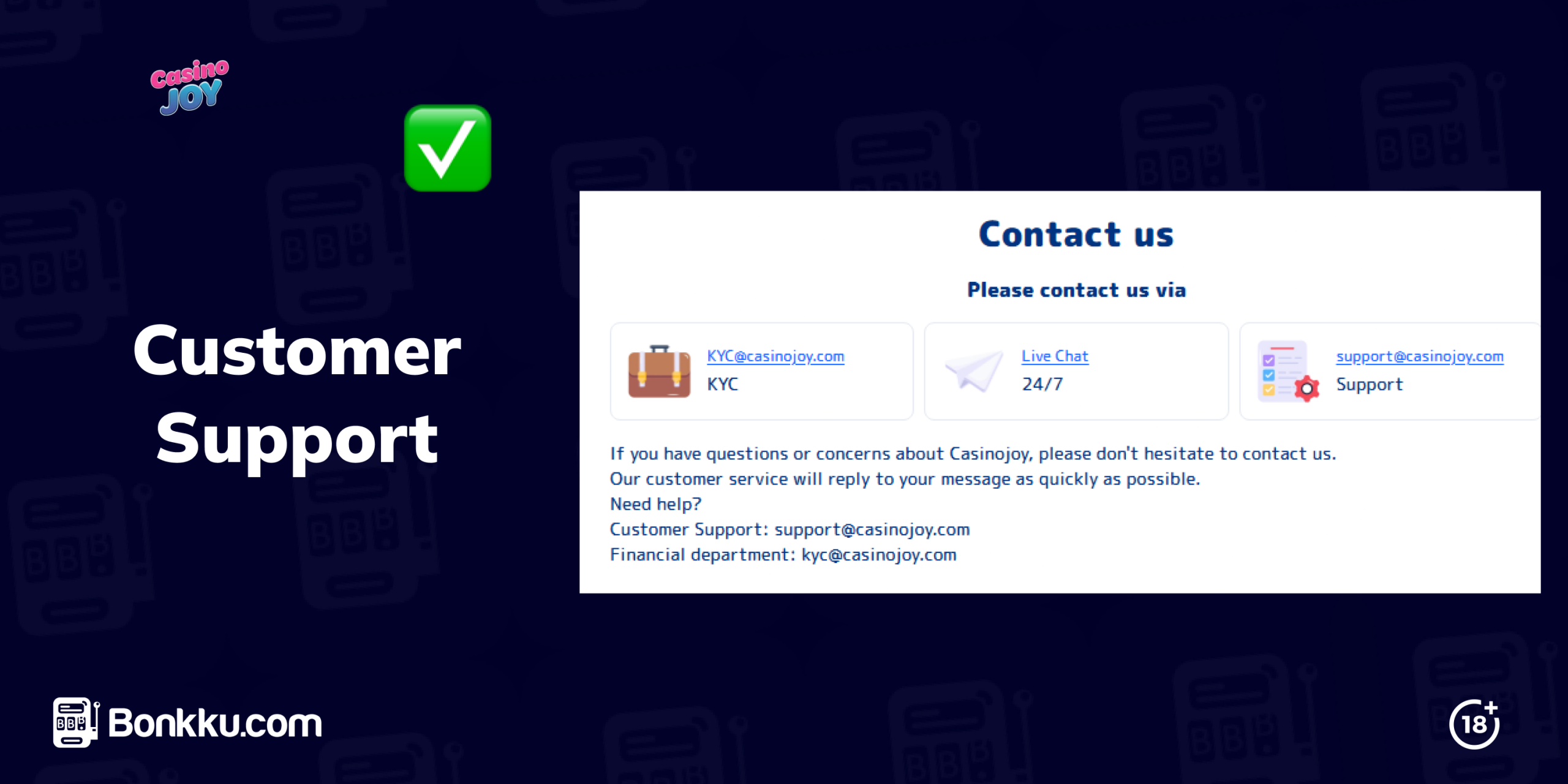 casino joy customer support