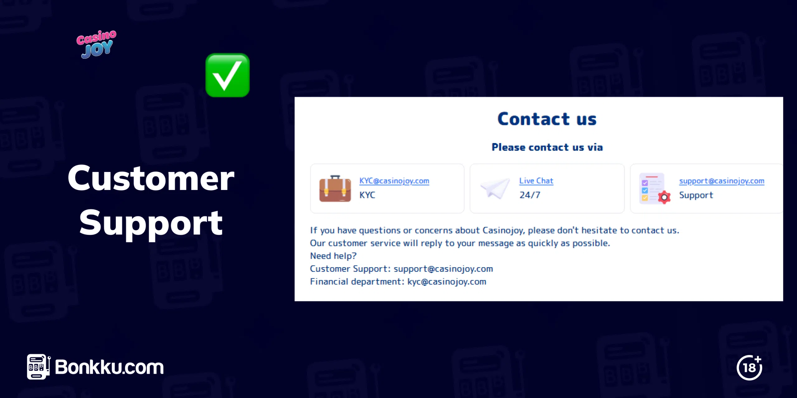 casino joy customer support