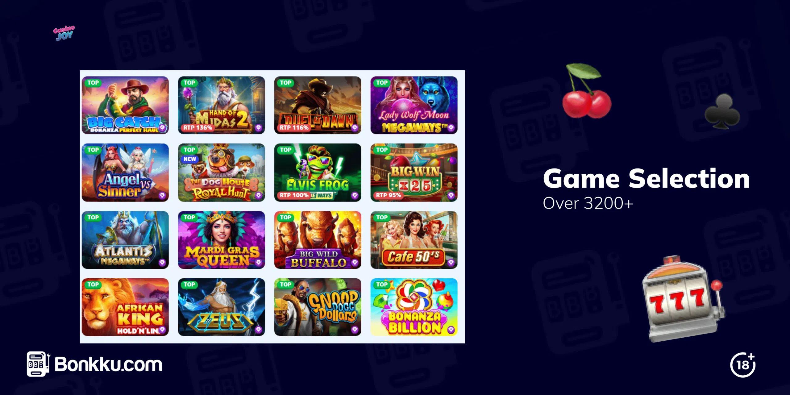 casino joy game selection