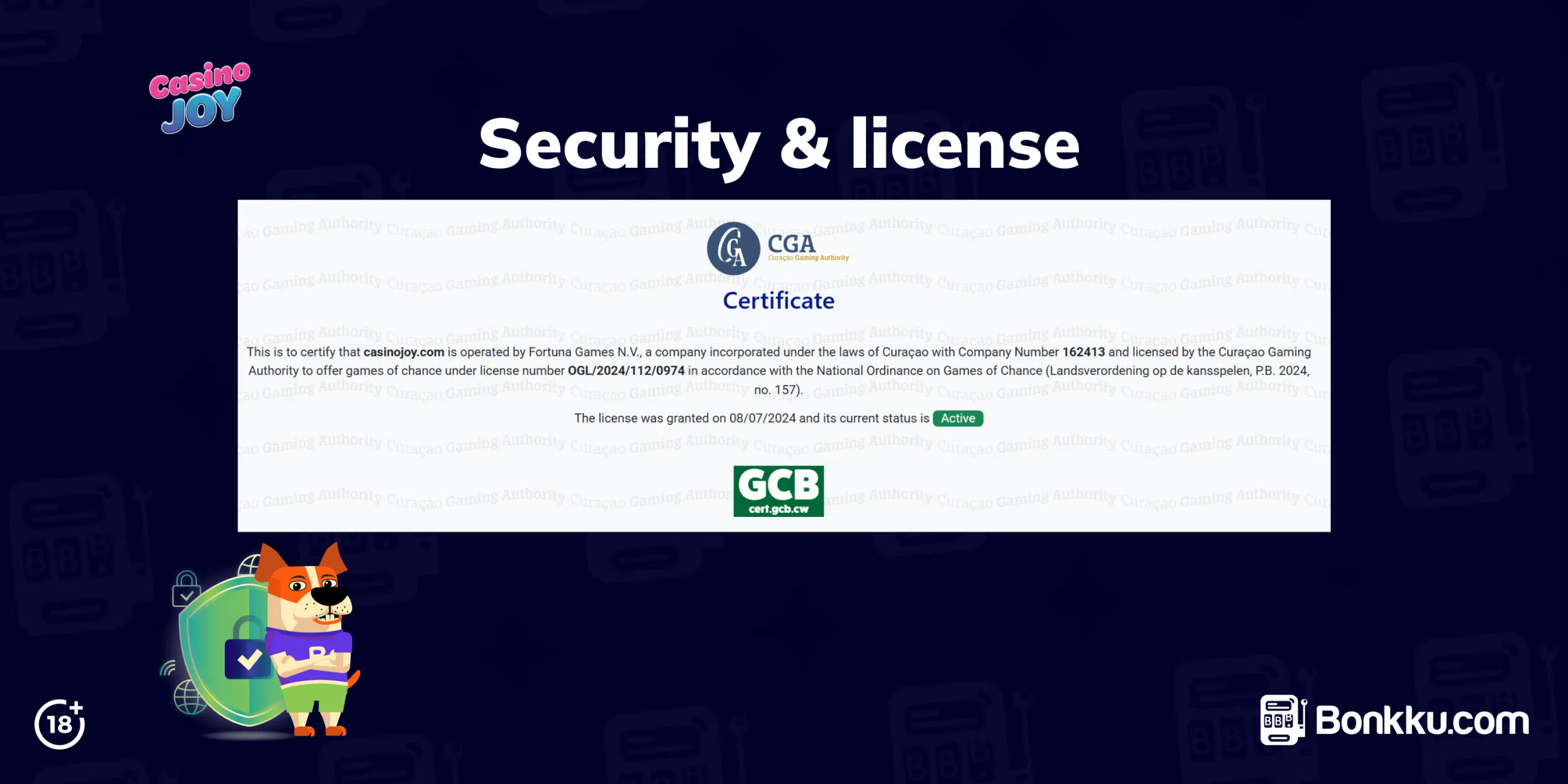 casino joy securitty & license