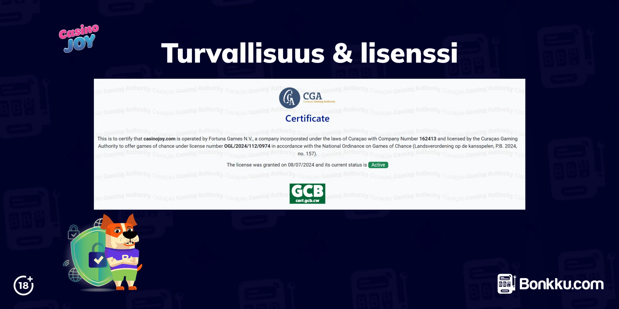 casino joy turvallisuus & lisenssi