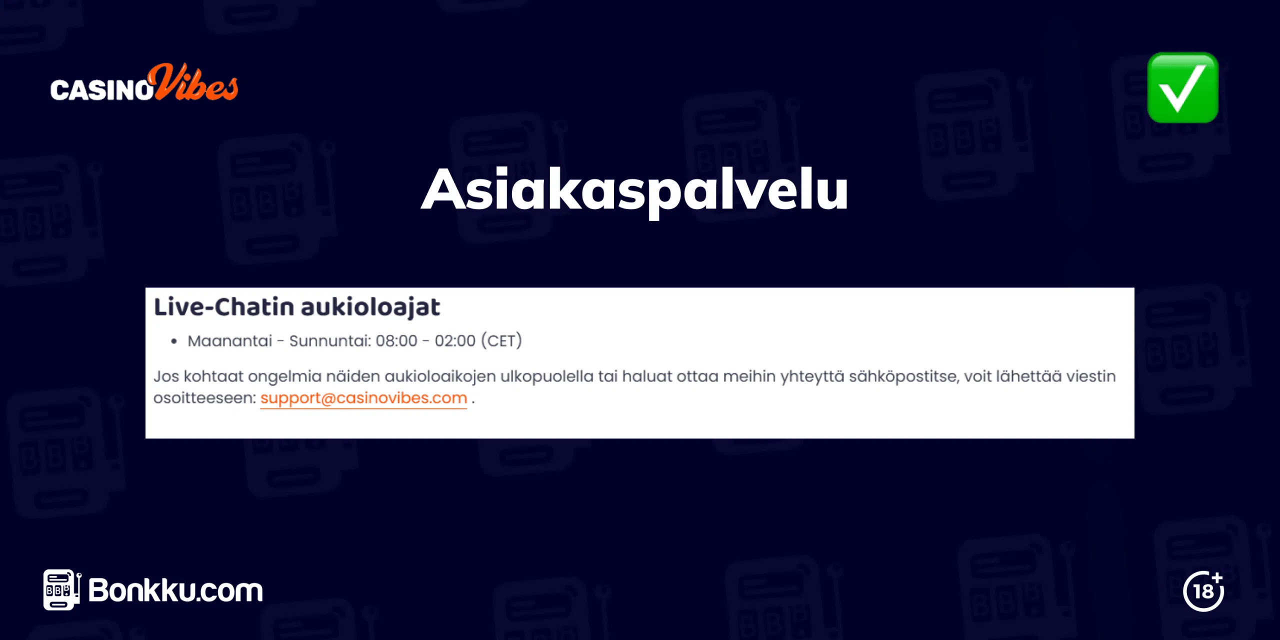 casino vibes asiakaspalvelu