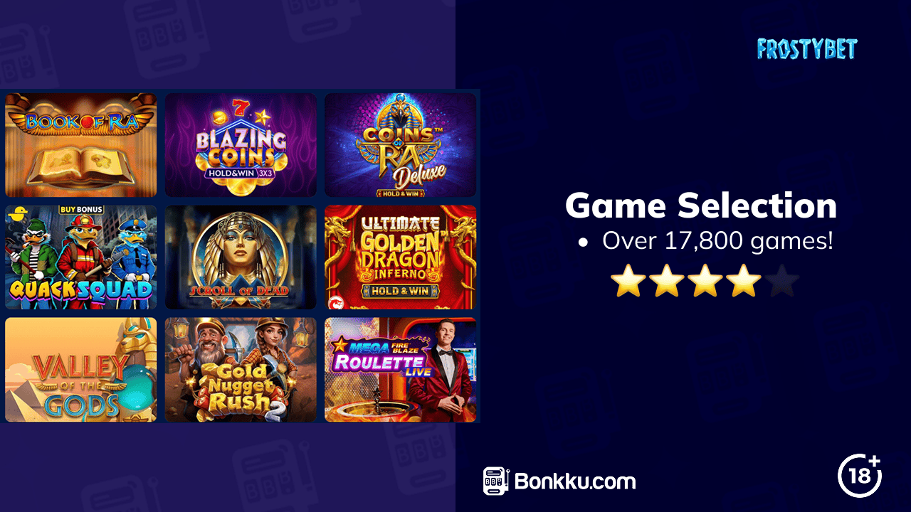 game selection at frostybet casino