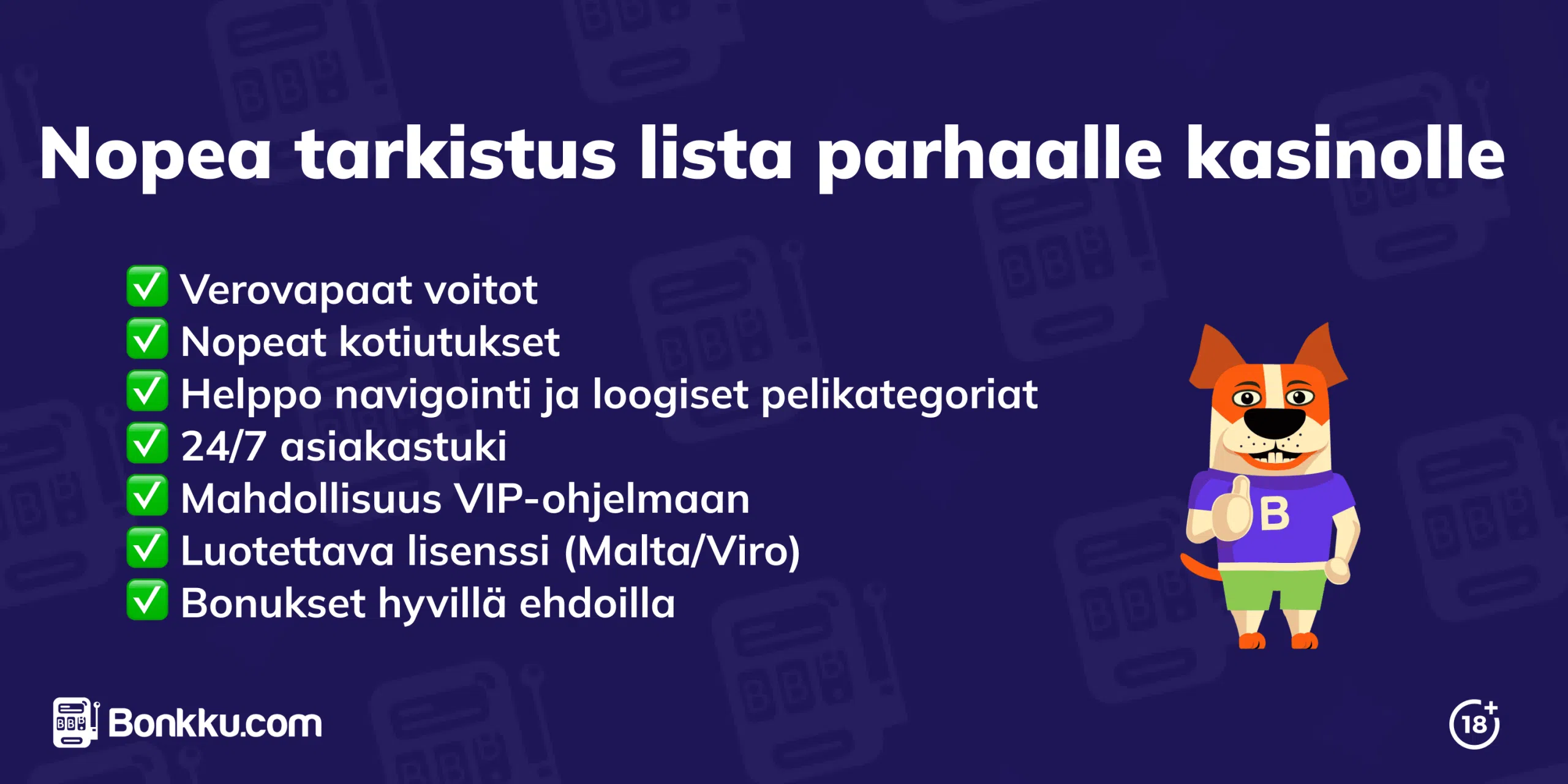 tarkistuslista parhaalle kasinolle