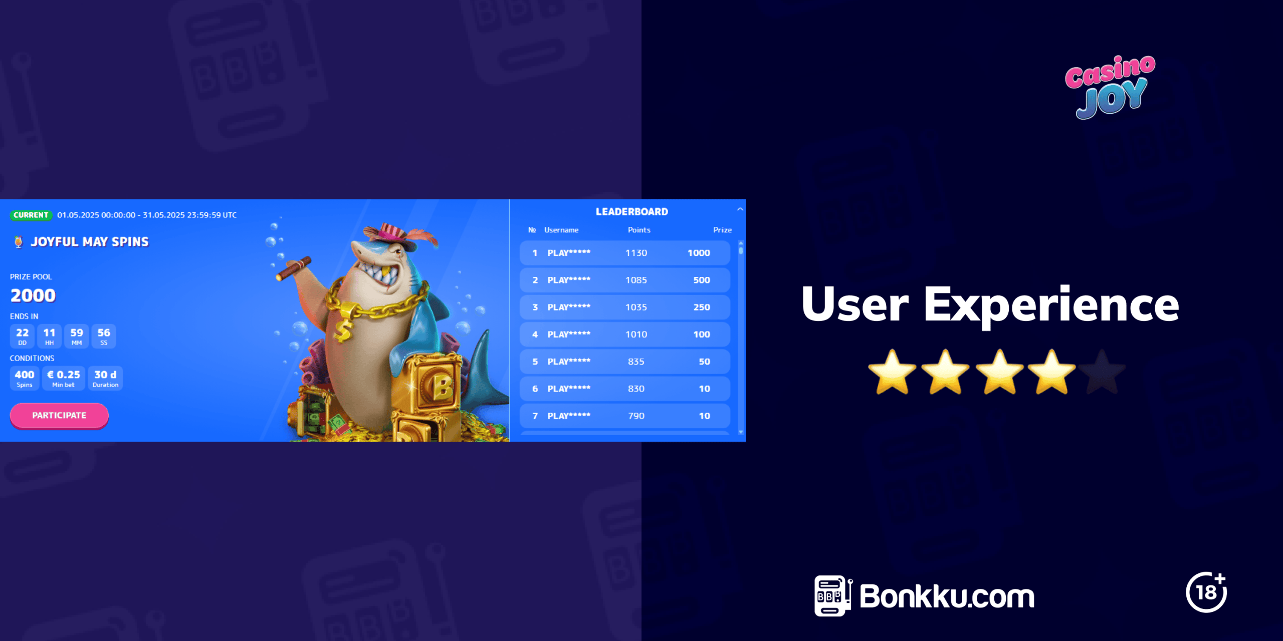 user experience at casino joy