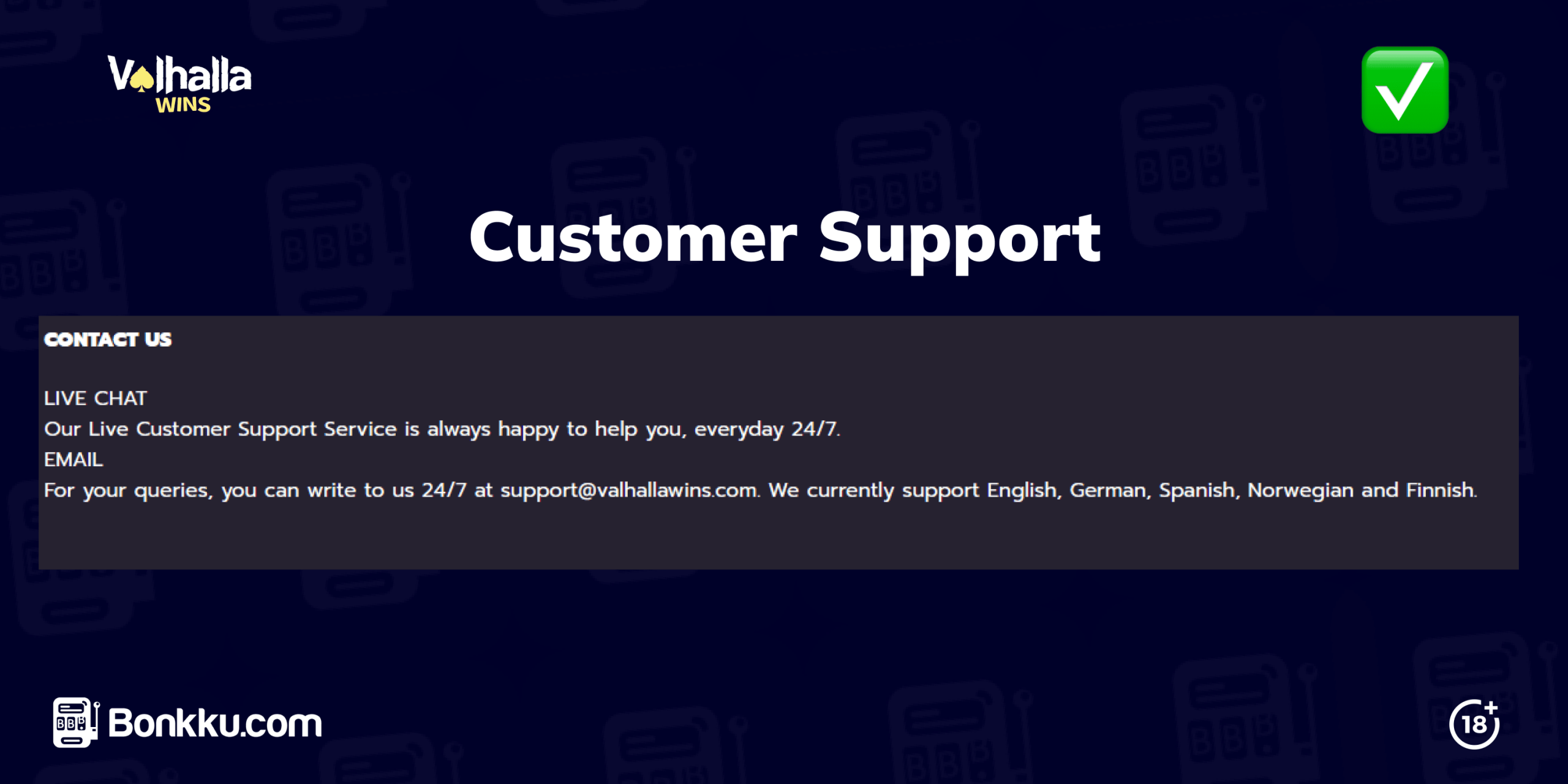 valhalla wins casino customer support