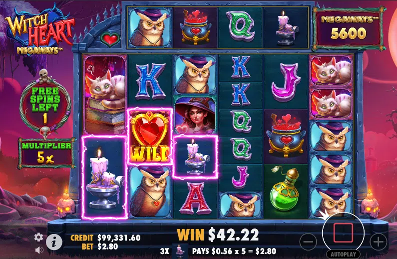 witch heart megaways bonus