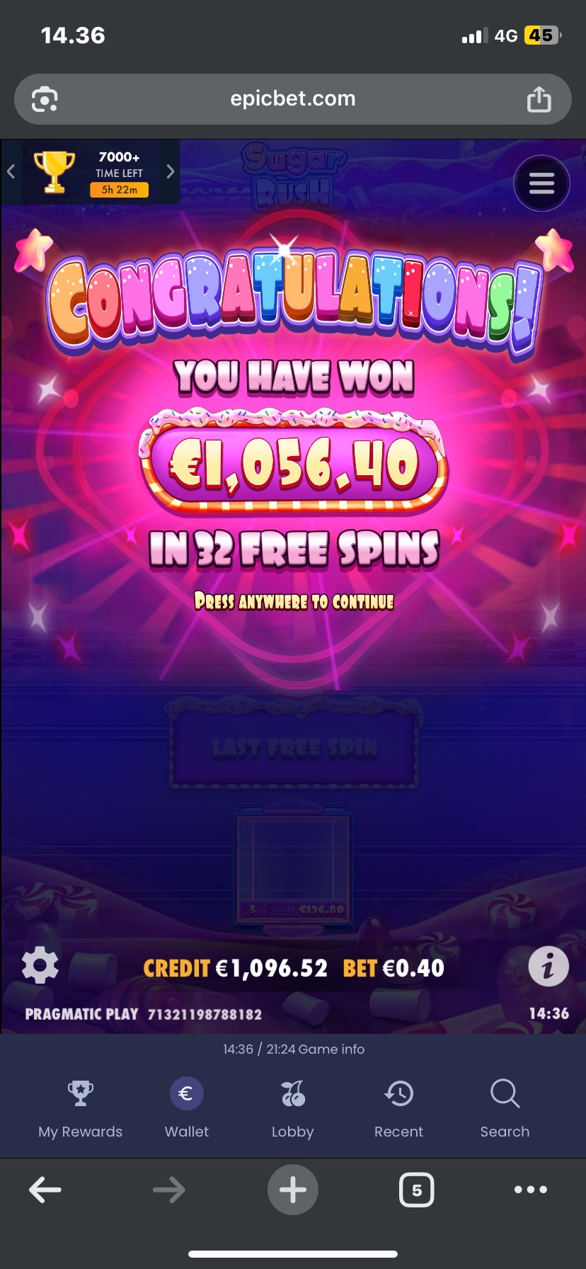 Big wins screenshot