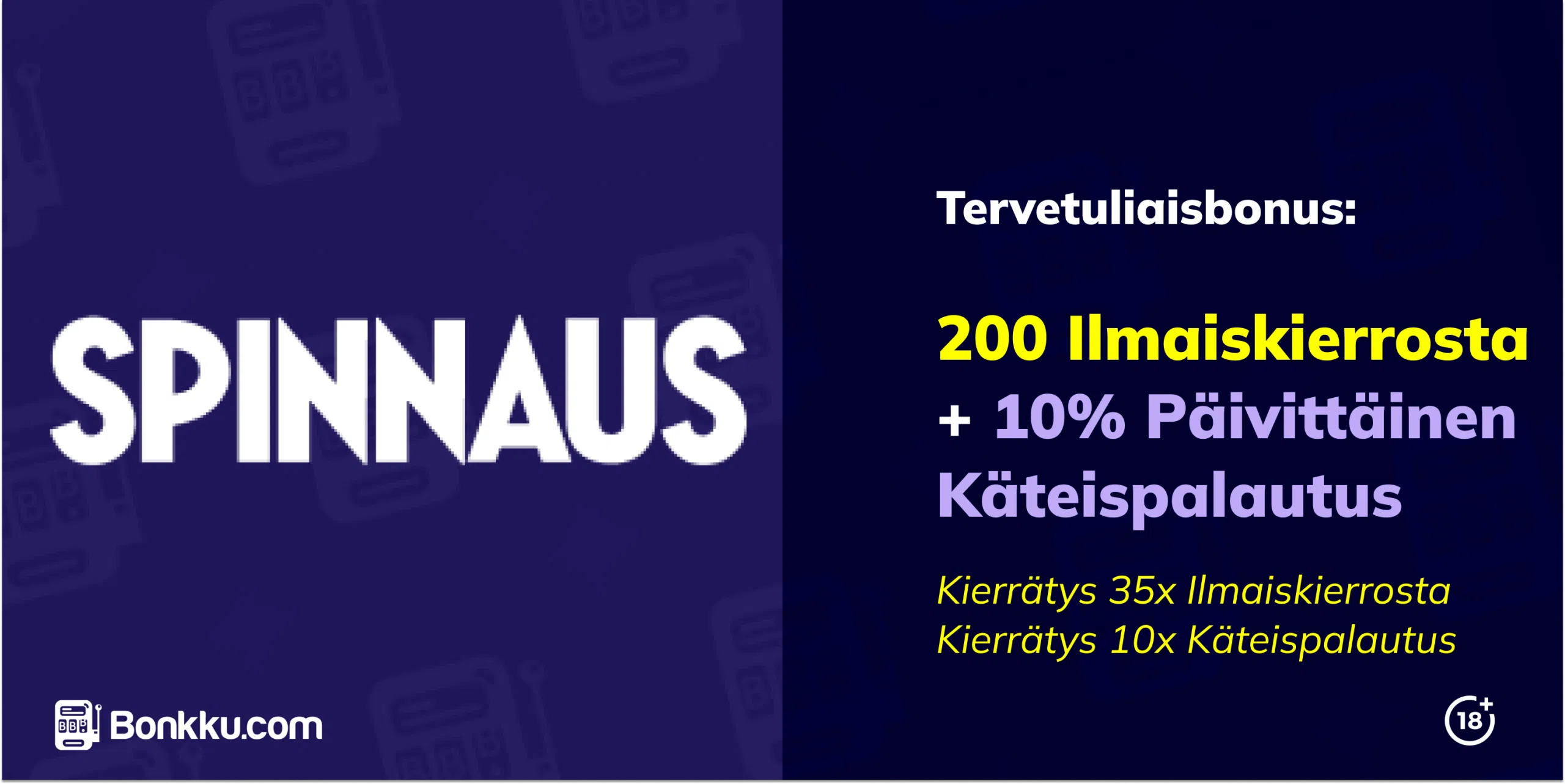 spinnaus kasino tervetuliaisbonus
