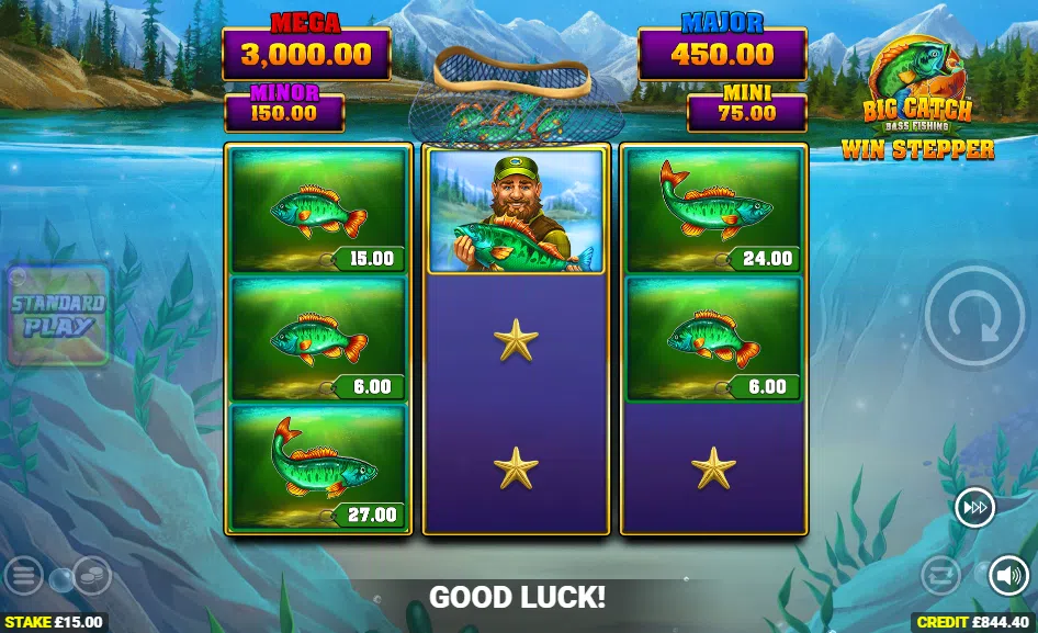 big catch bass fishing win stepper bonus