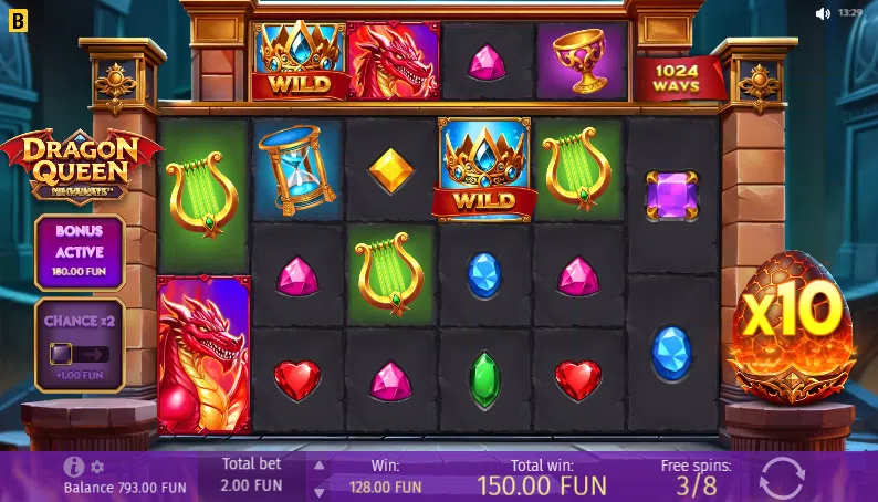 dragon queen megaways bonus
