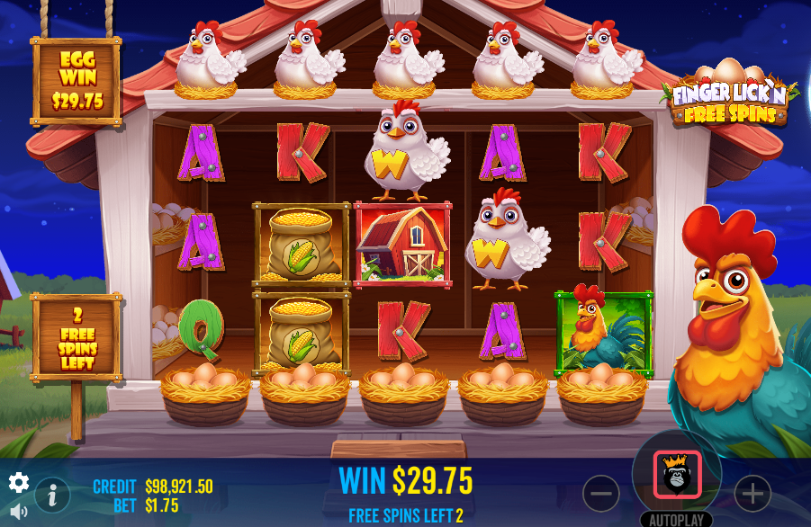 finger lick'n free spins bonus