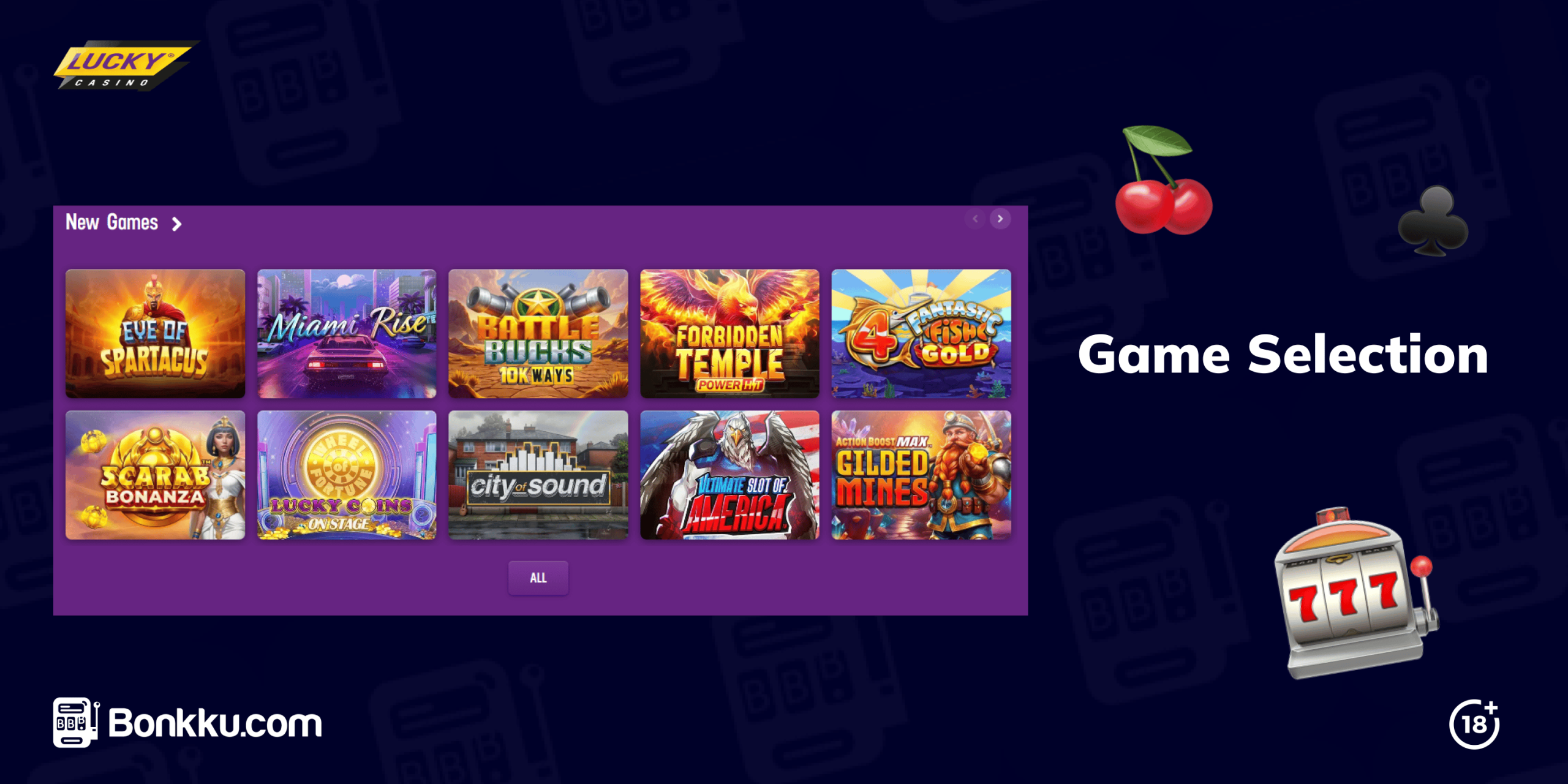 lucky casino game selection