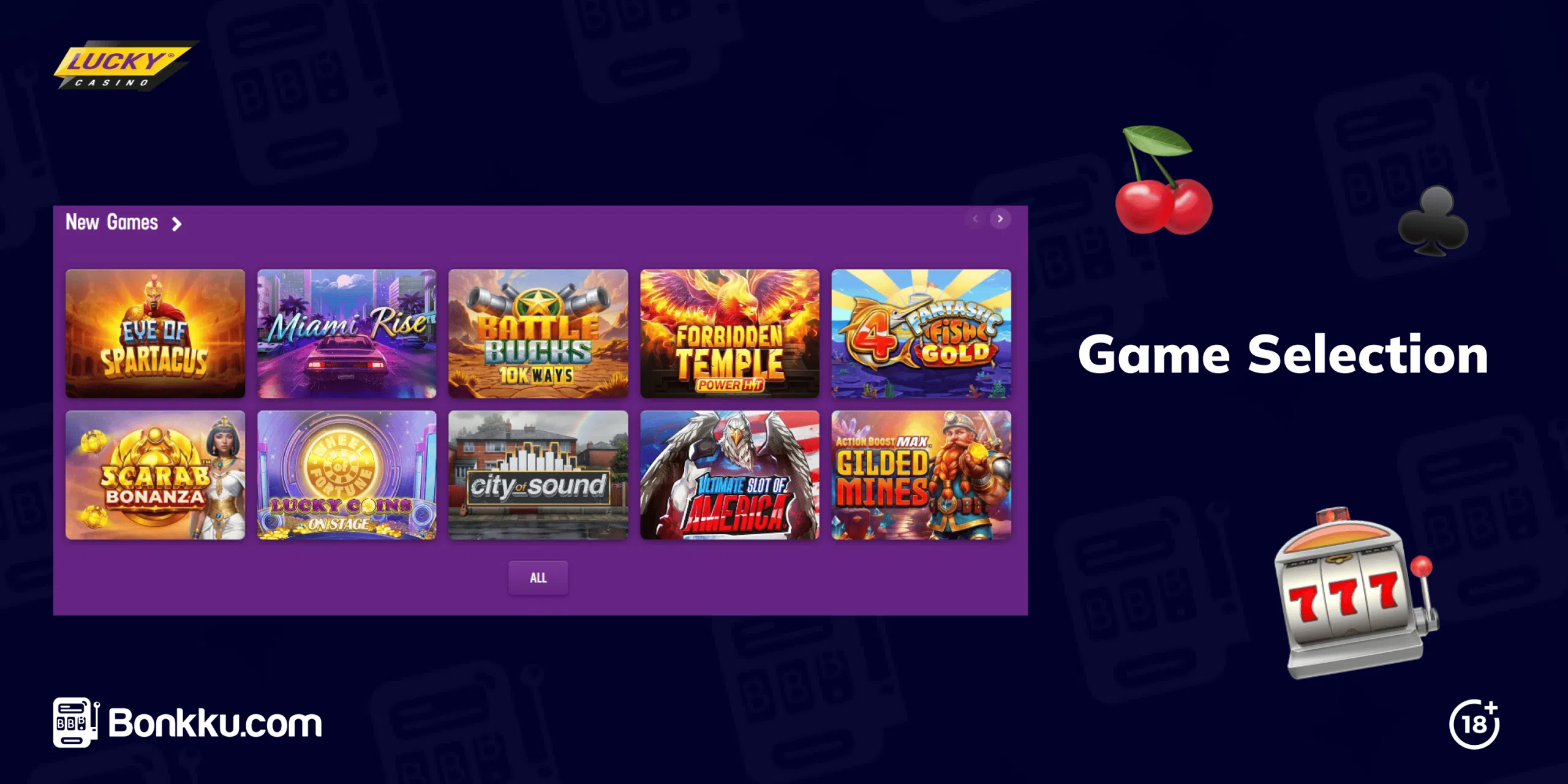 lucky casino game selection