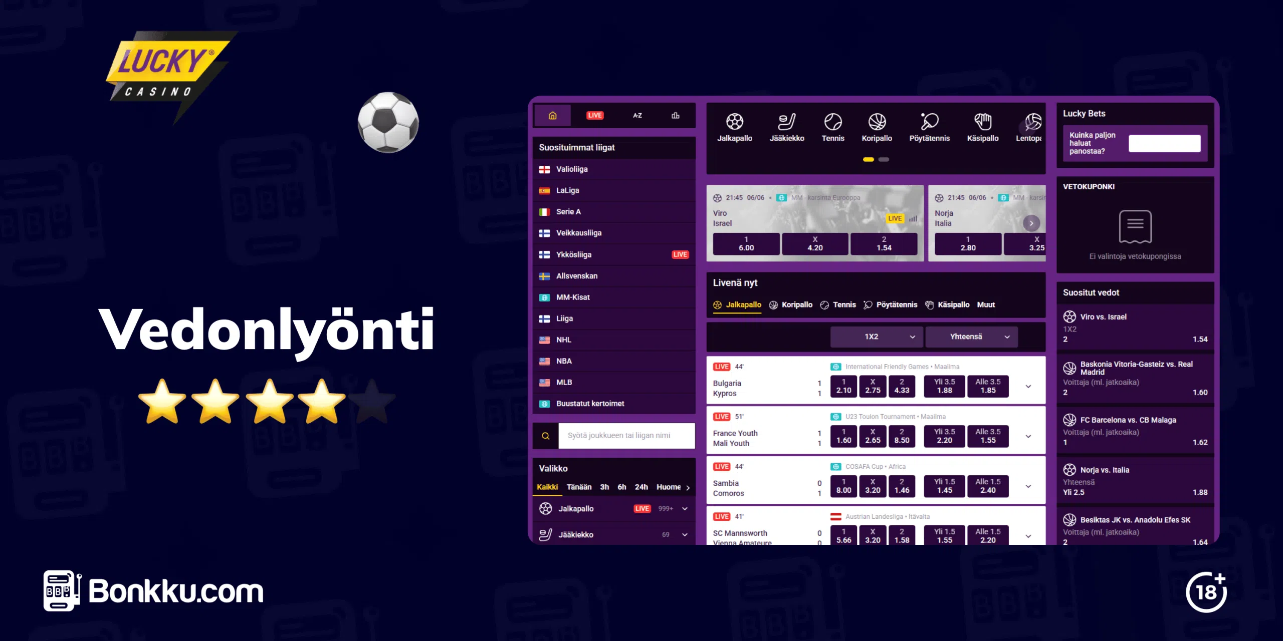 vedonlyönti lucky casinolla