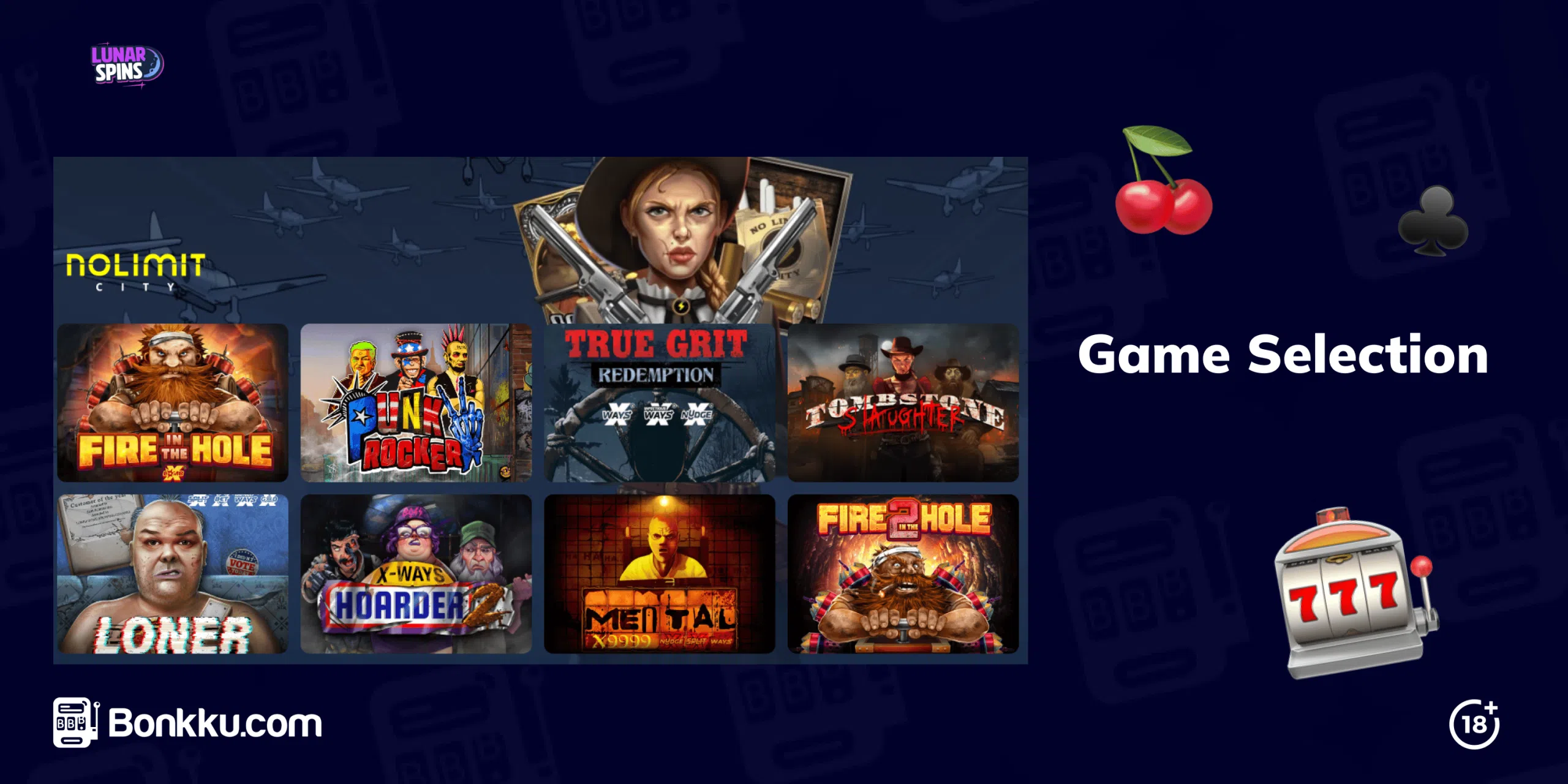 lunar spins game selection