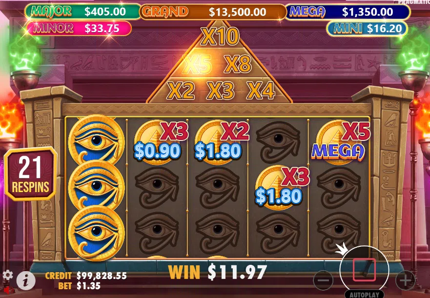 mummy's jewels bonus