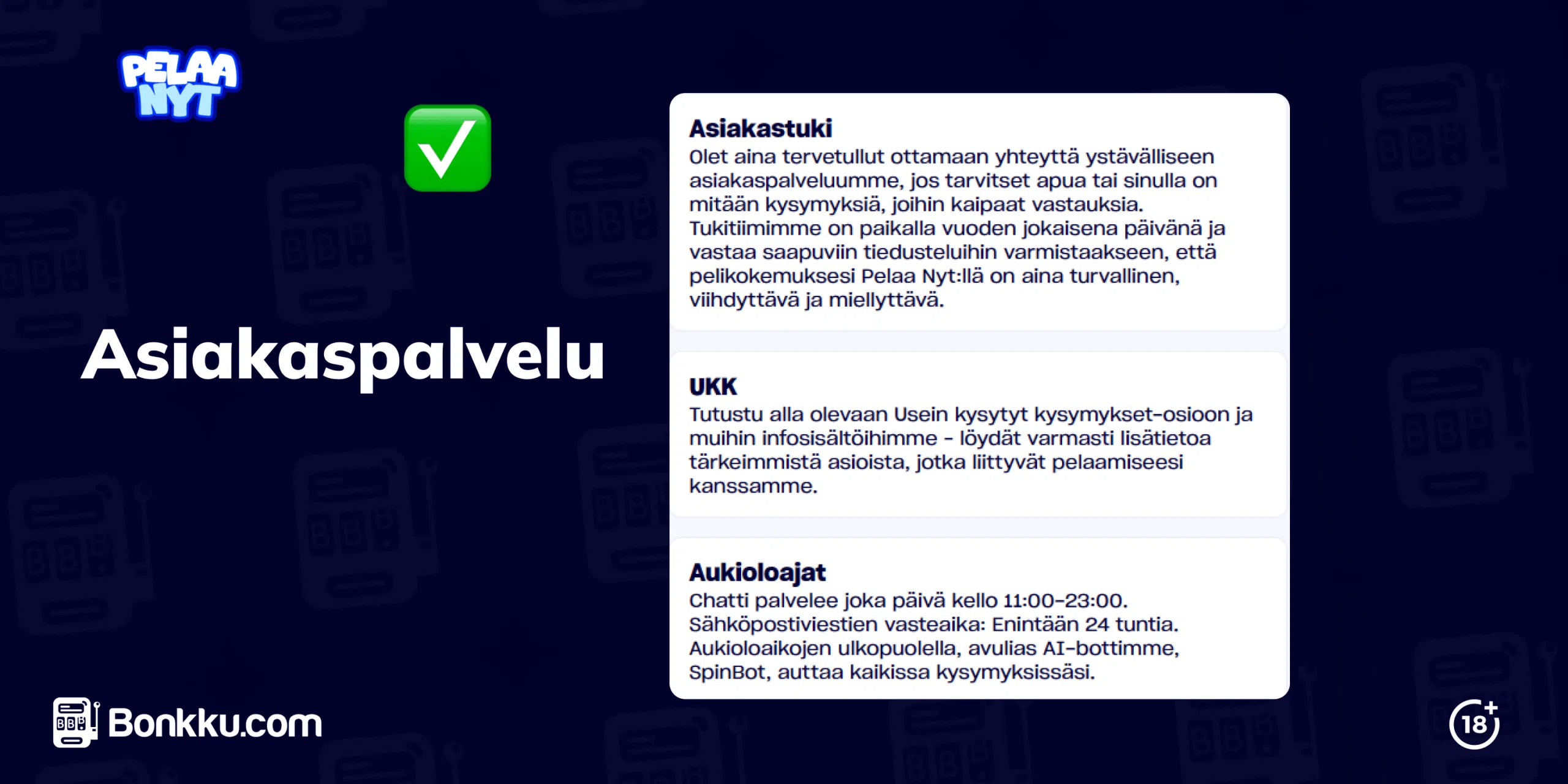 pelaanyt kasino asiakaspalvelu