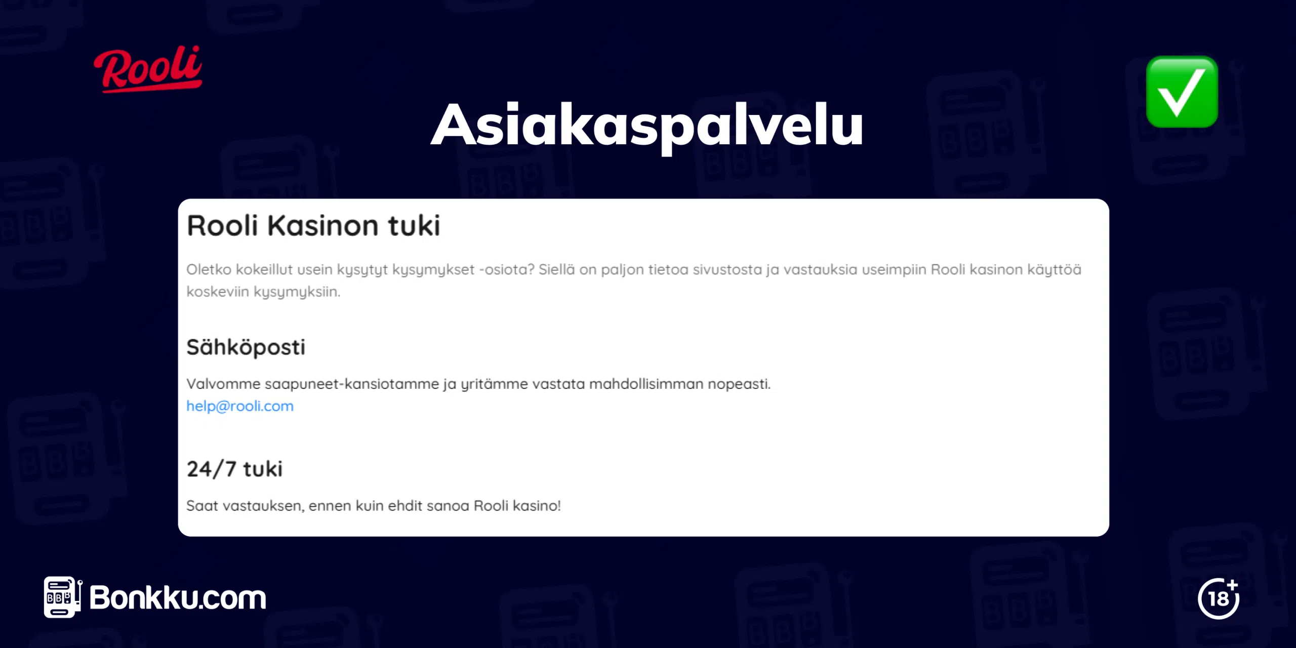 rooli casino asiakaspalvelu
