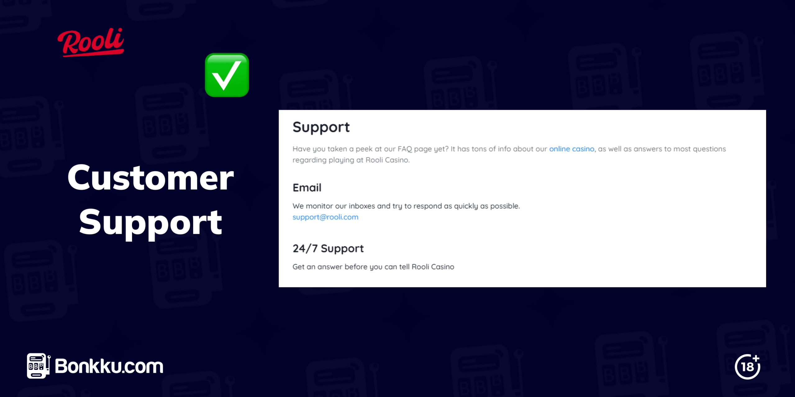 rooli casino customer support