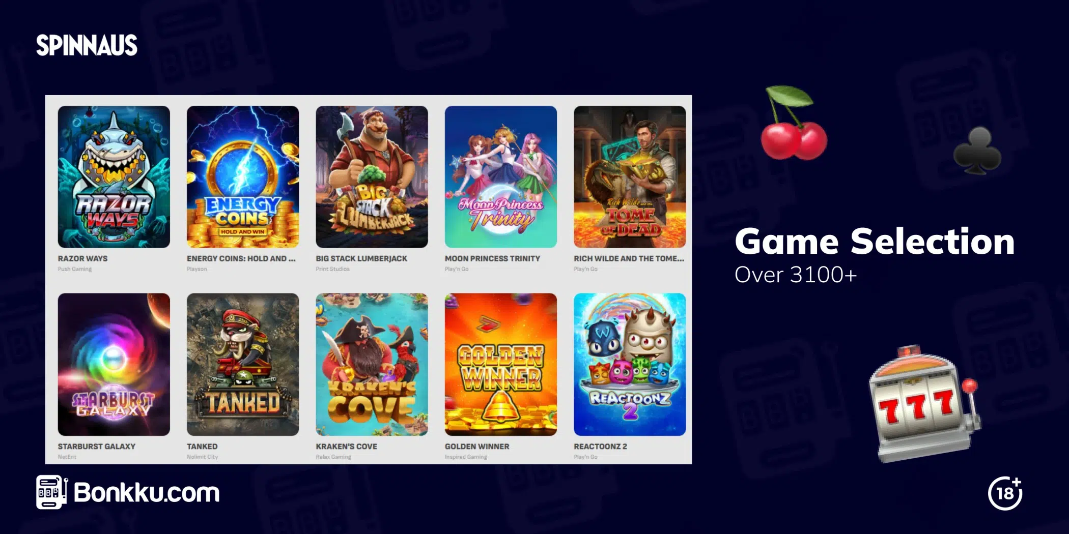 spinnaus casino game selection