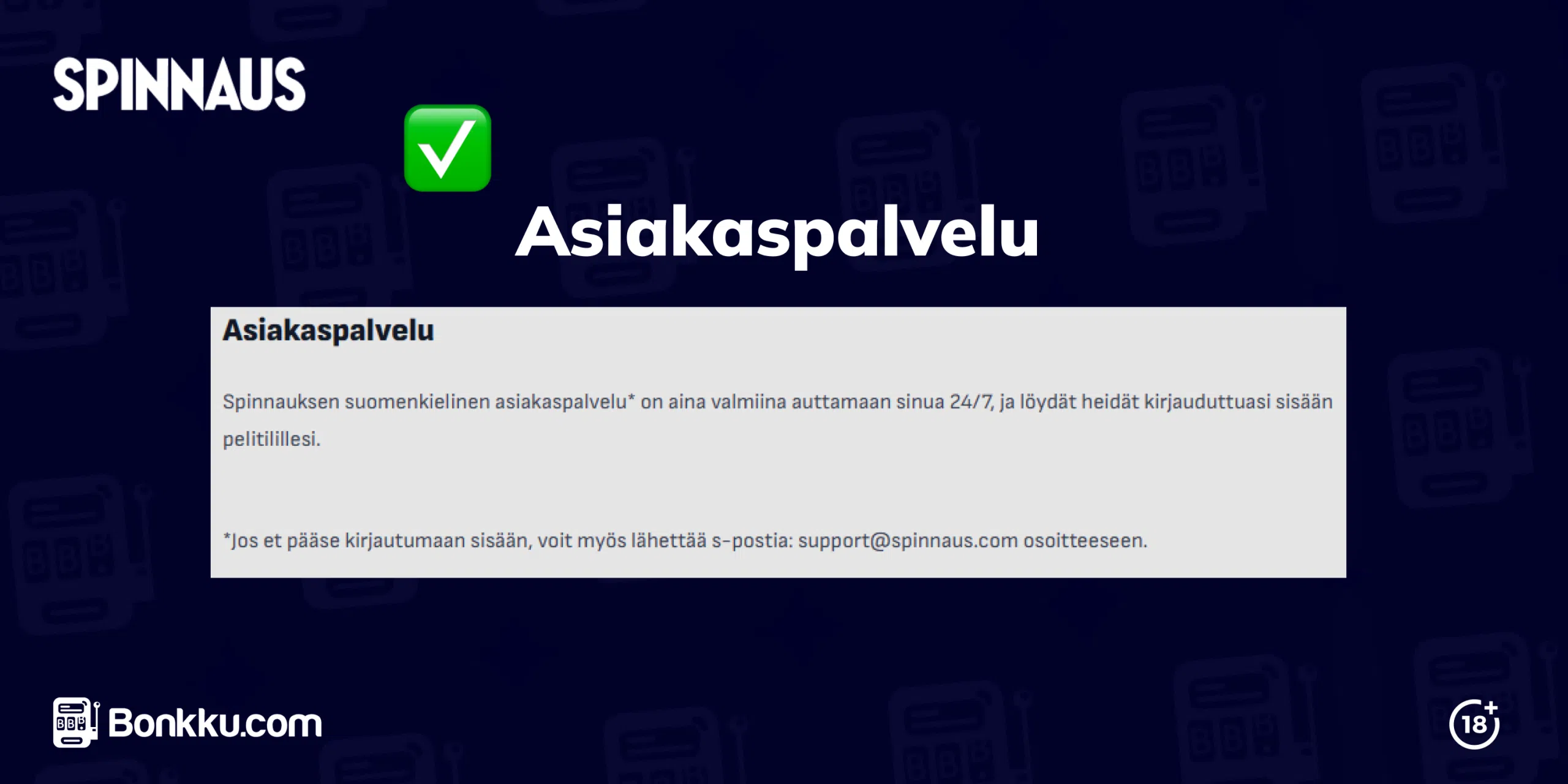 spinnaus kasino asiakaspalvelu