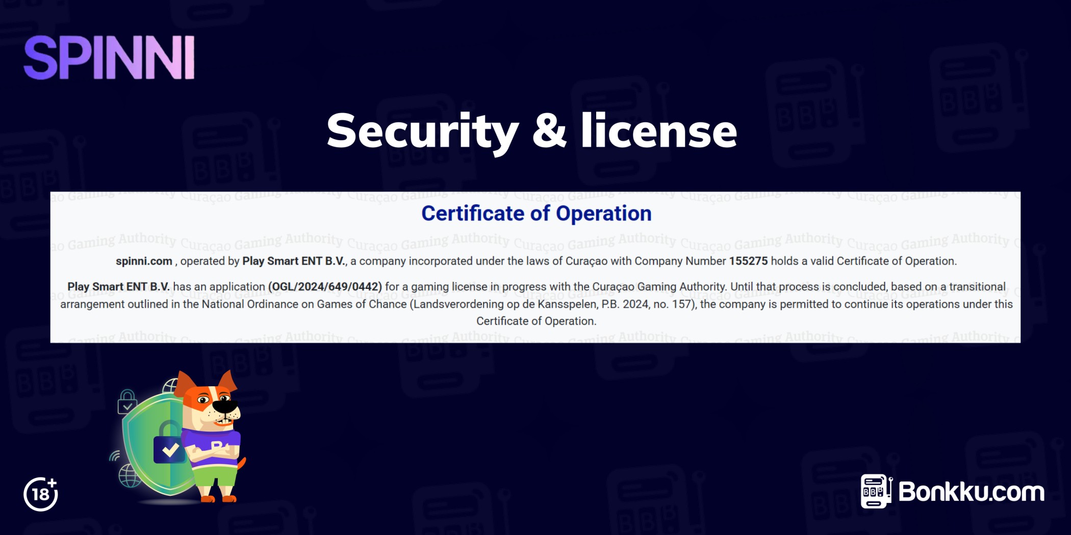 spinni casino license