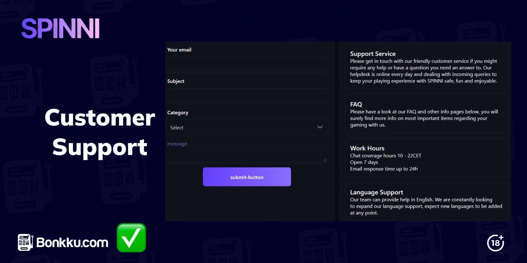 spinni customer support