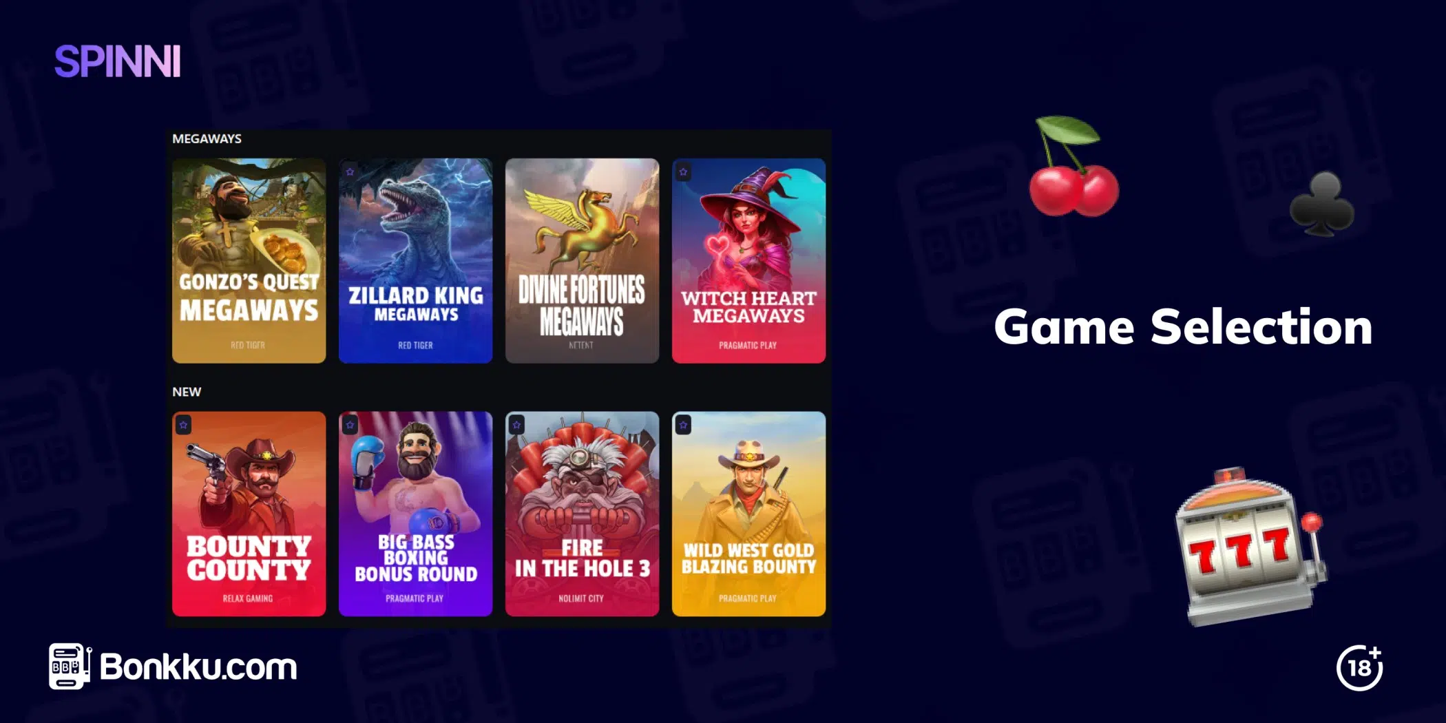 spinni game selection