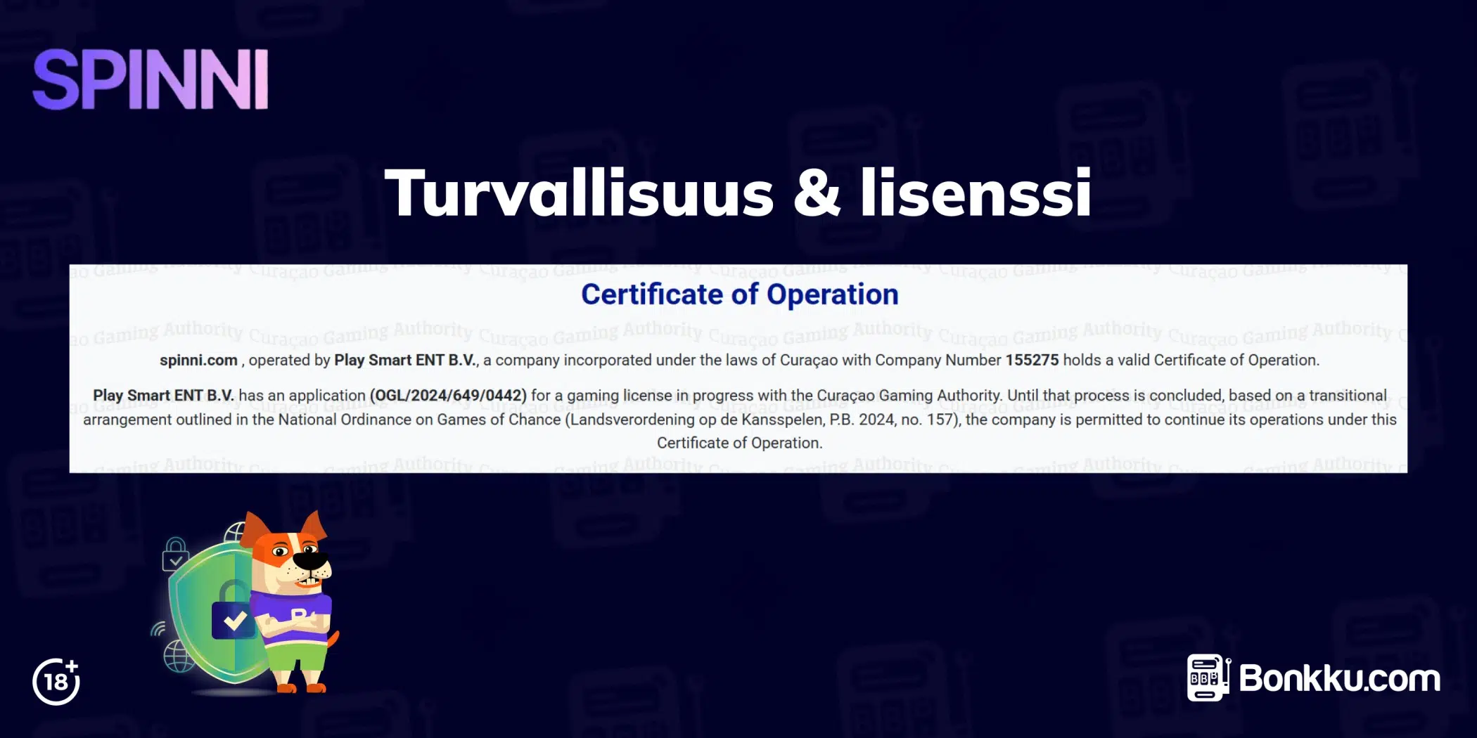 spinni turvallisuus & lisenssi