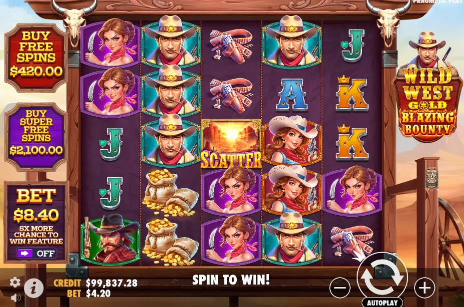 wild west gold blazing bounty slot