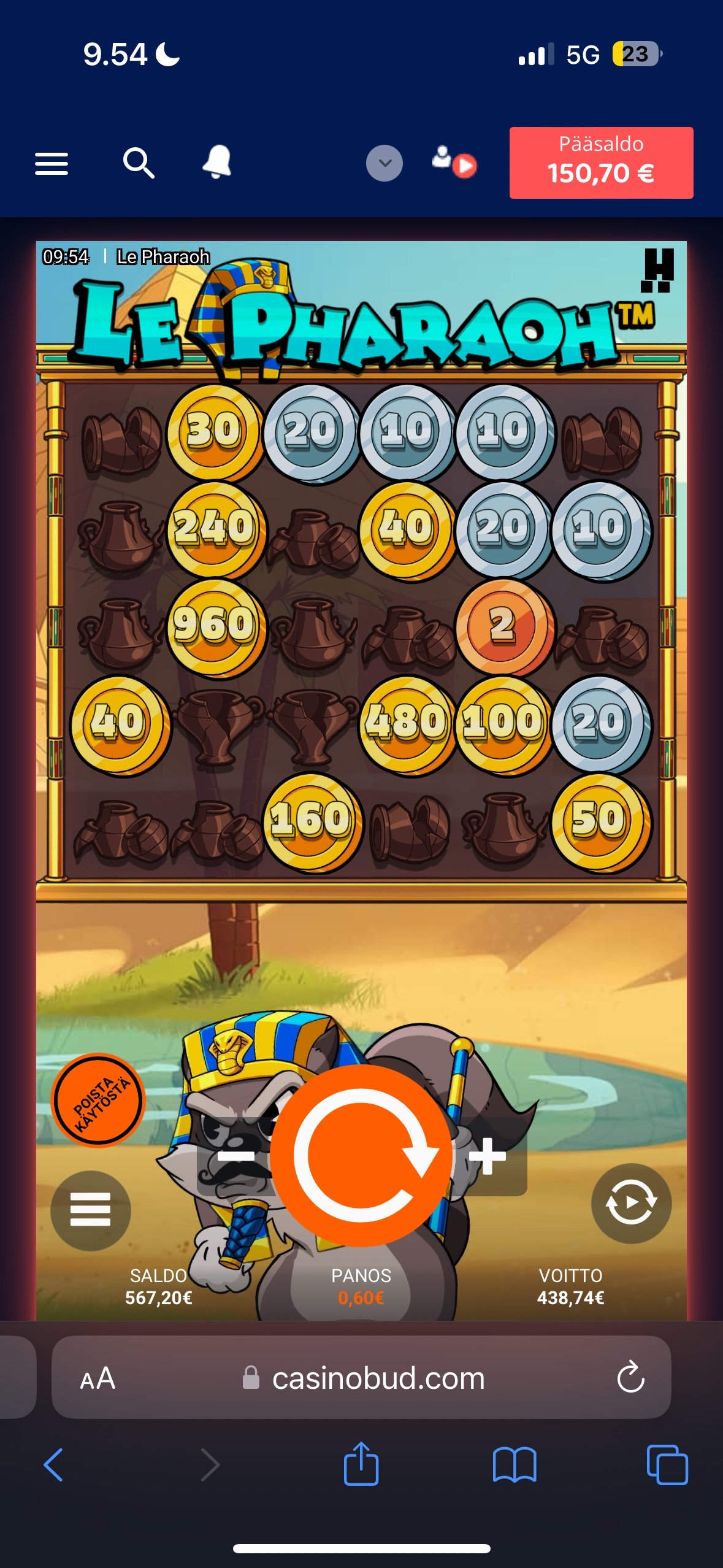 Big wins screenshot
