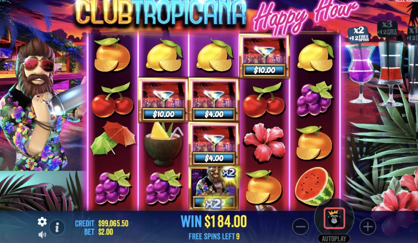 club tropicana happy hour bonus
