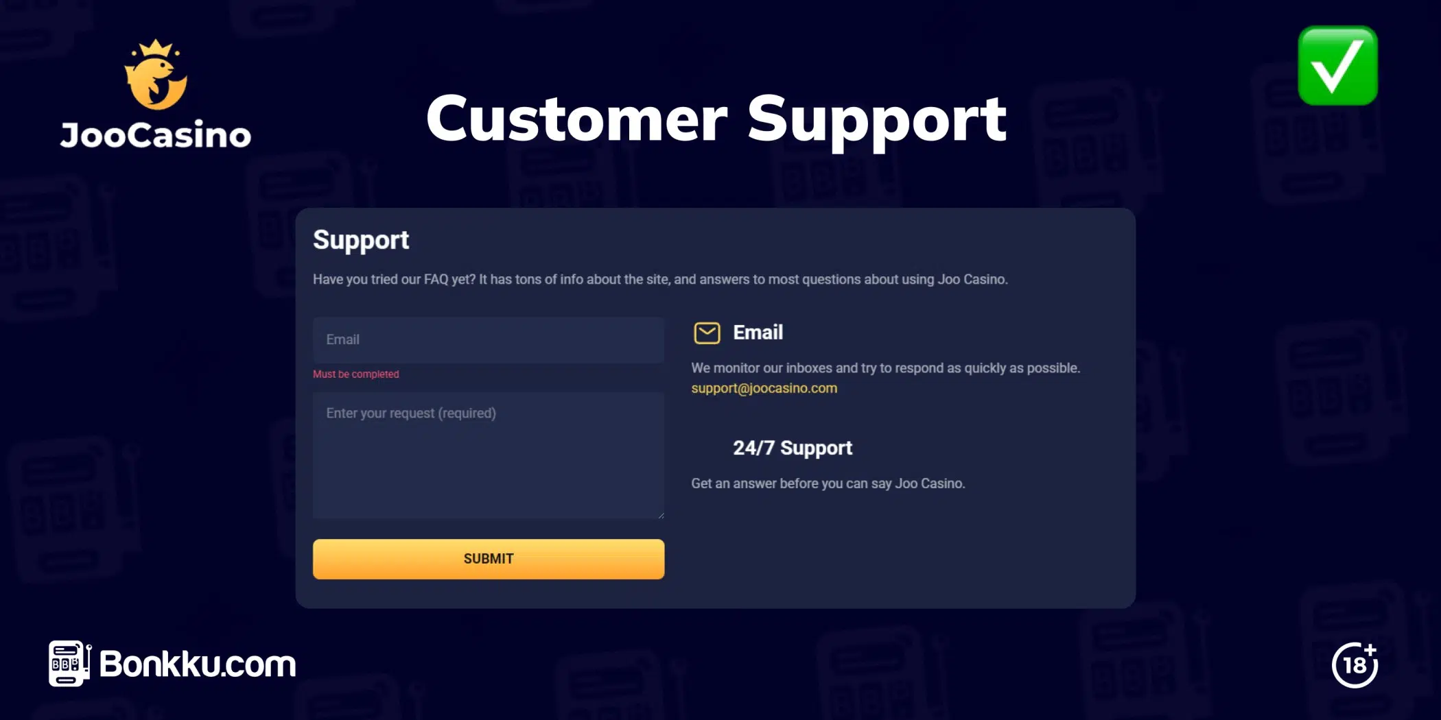joo casino customer support