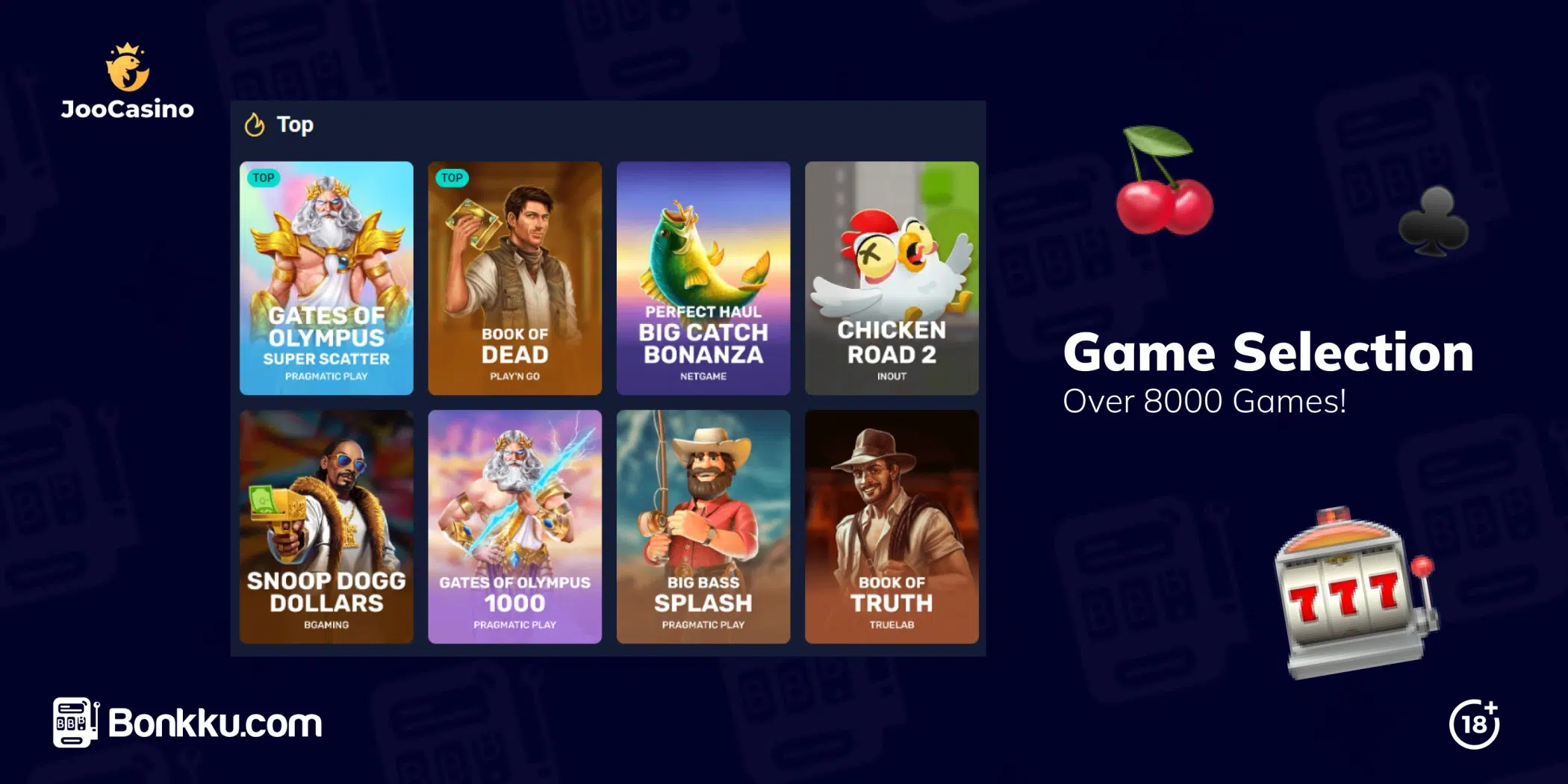 joo casino game selection