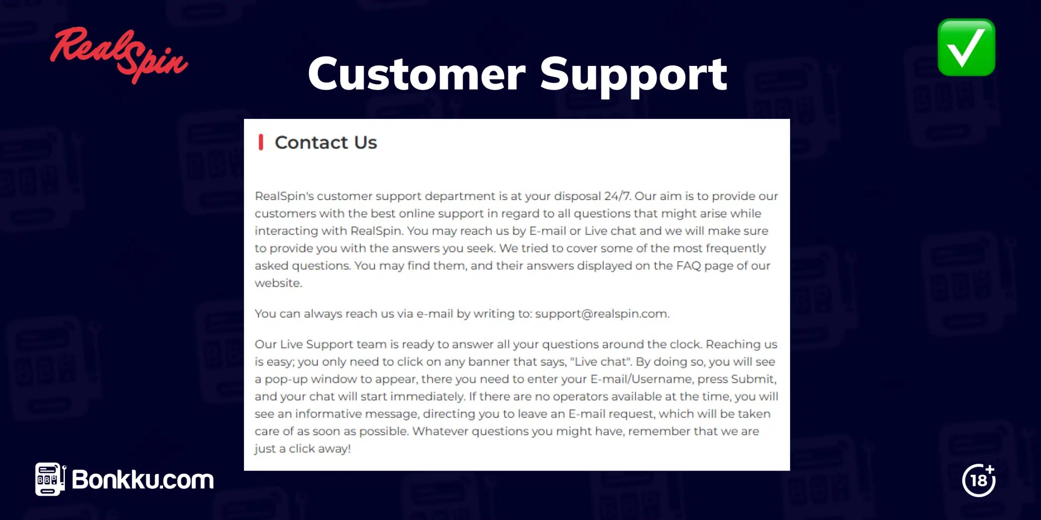 realspin customer support