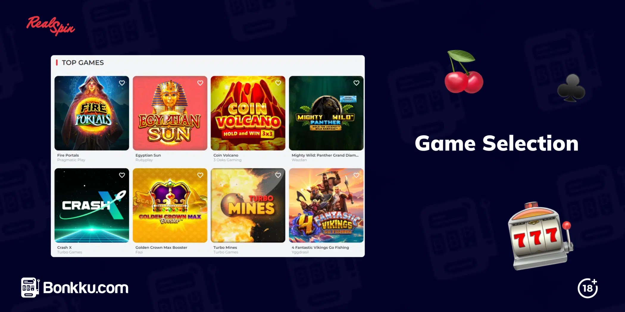 realspin game selection