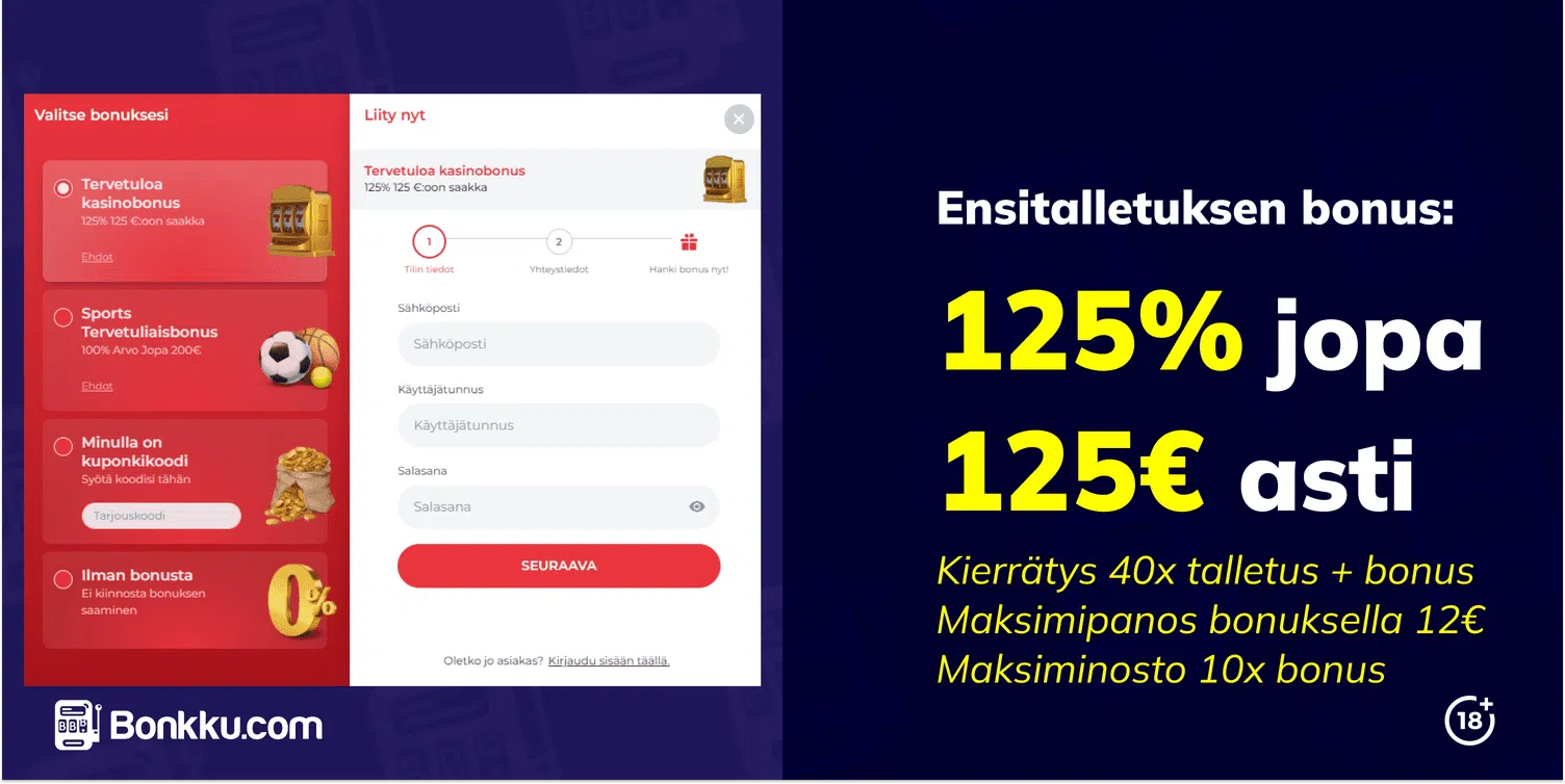 realspin kasino tervetuliaisbonus