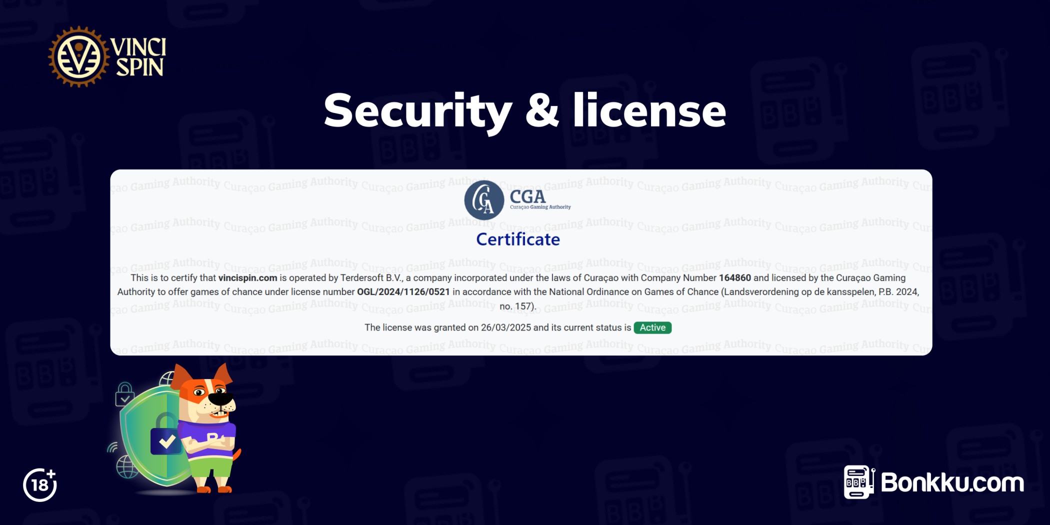 vinci spin security & license