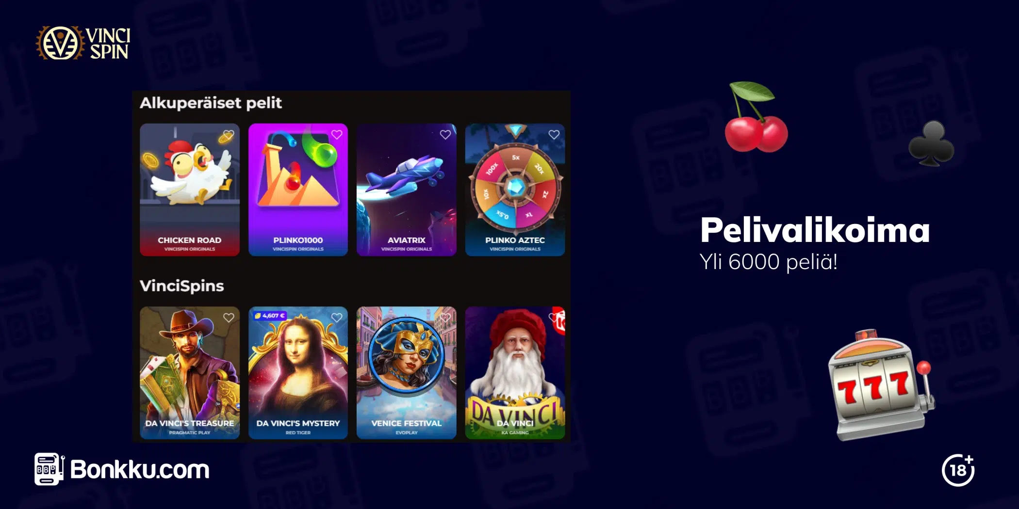 vincispin pelivalikoima