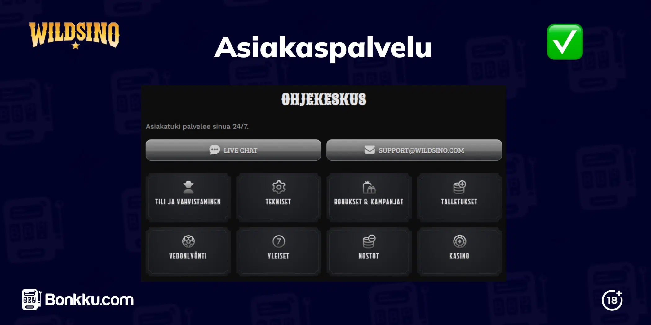 wildsino asiakaspalvelu