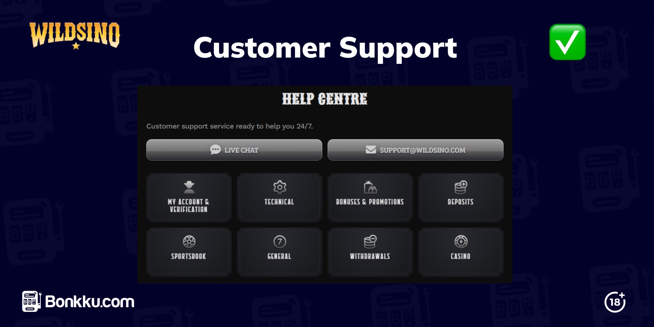 wildsino customer support