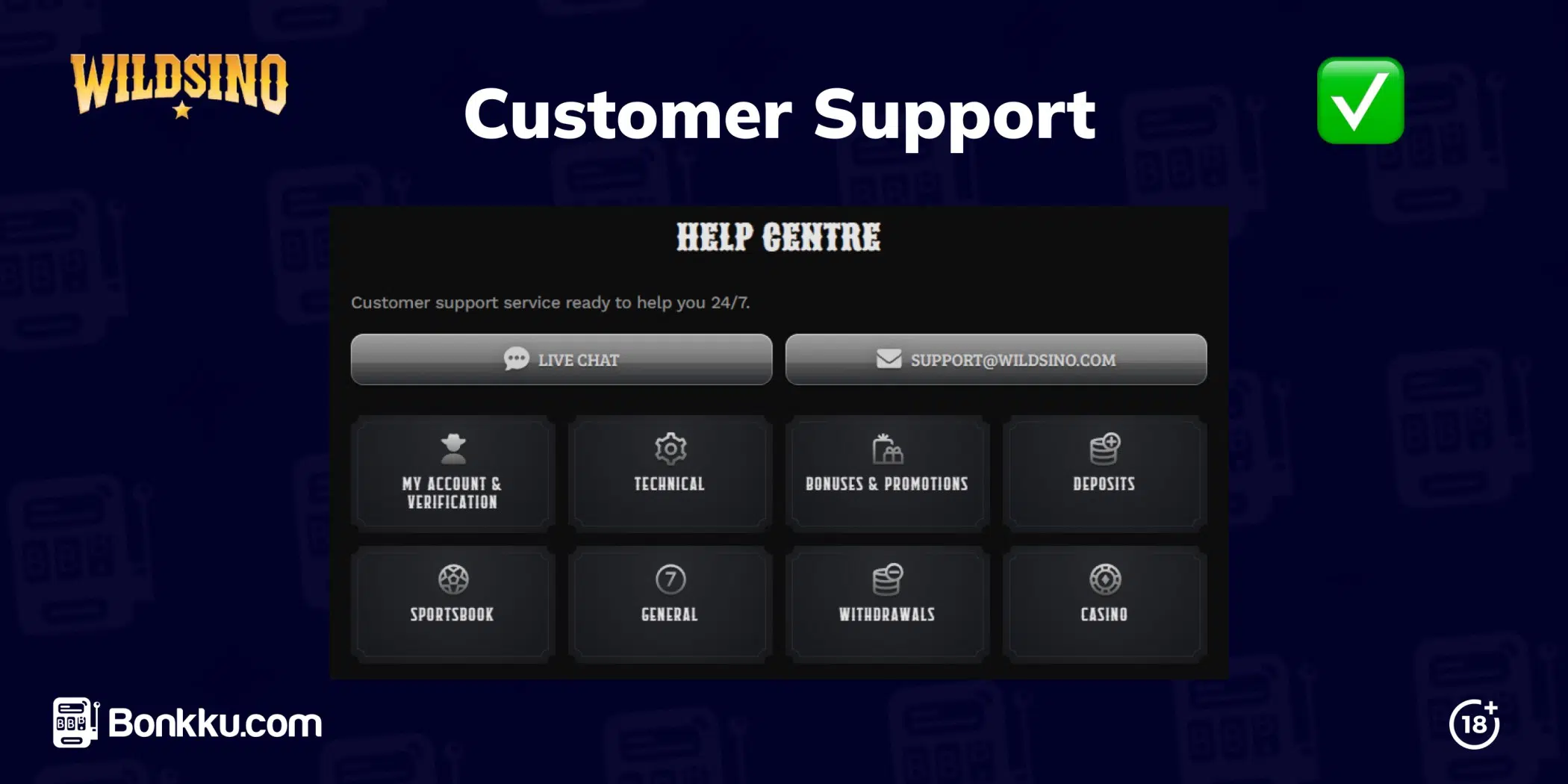 wildsino customer support