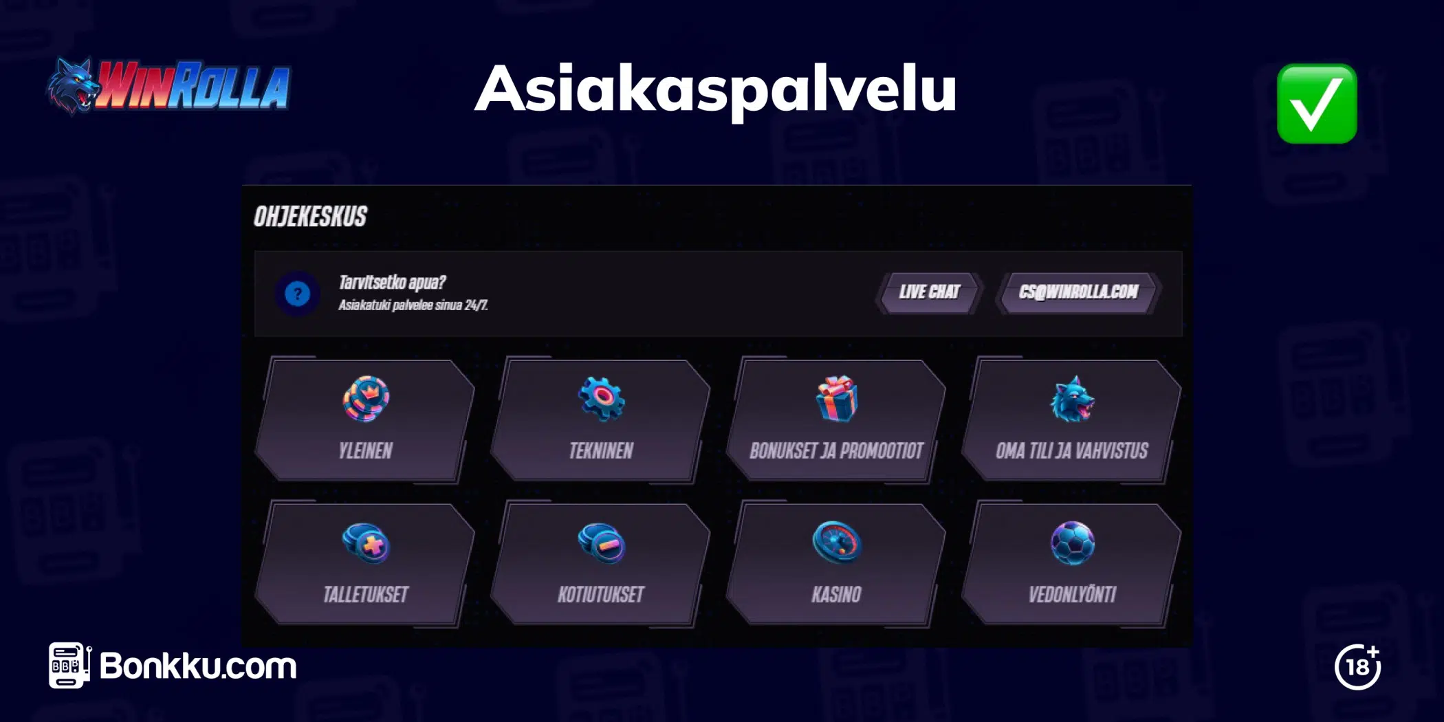 winrolla asiakaspalvelu